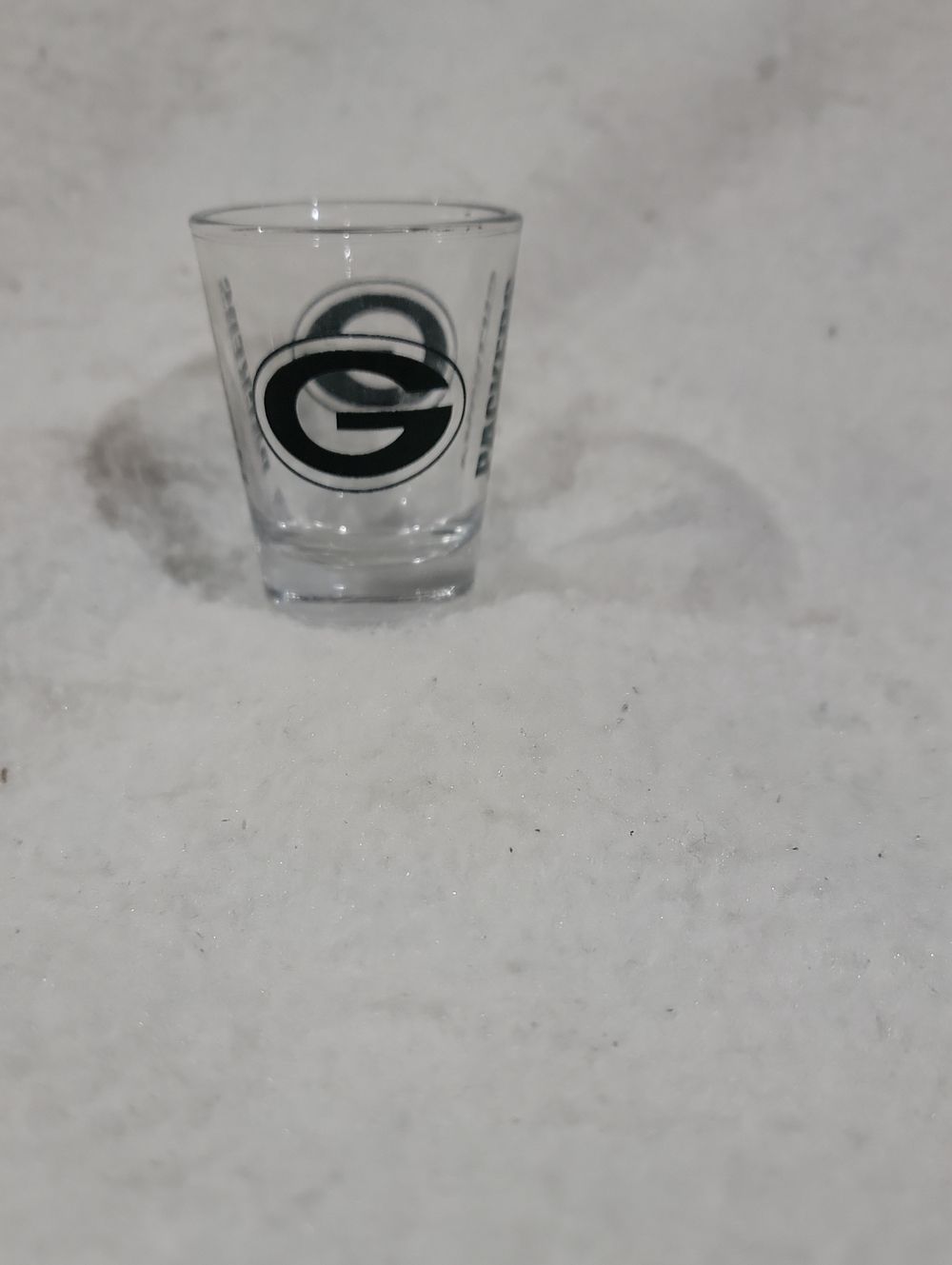 NFL Green Bay Packers Clear Shot Glass with Black Team Logo And Name